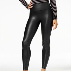 spanx leather leggings size M